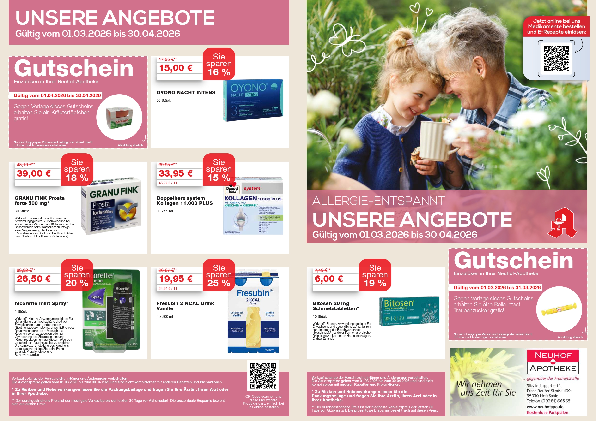 Angebotsflyer März/April Seite 1